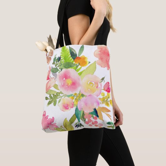 PixDezines Floral/Wasserfarbe/Spring Bouquet Tasche (Von Nahem)
