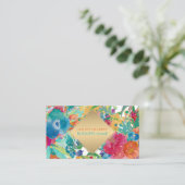 PixDezines Floral Wasserfarbe/Stiefmütterchen/Gold Visitenkarte (Stehend Vorderseite)