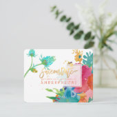 PixDezines Floral Wasserfarbe/Stiefmütterchen/rett Save The Date (Stehend Vorderseite)