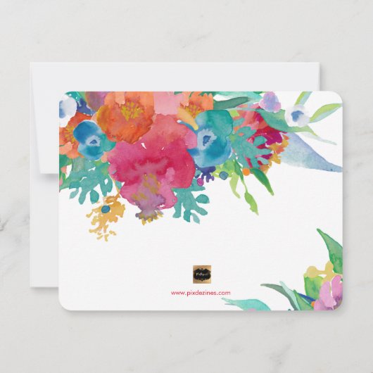 PixDezines Floral Wasserfarbe/Stiefmütterchen/rett Save The Date (Rückseite)