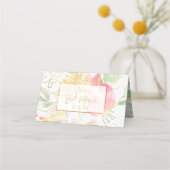 PixDezines Floral Wasserfarbe Süßerbsen Platzkarte (Rückseite)