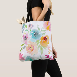 PixDezines Floral Wasserfarbene Frühlingsponnen Tasche