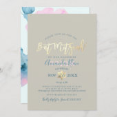 PixDezines Floral Watercolor Bat Mitzvah Einladung (Vorne/Hinten)