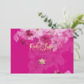 PixDezines Floral Watercolor Bat Mitzvah Einladung (Stehend Vorderseite)