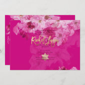 PixDezines Floral Watercolor Bat Mitzvah Einladung (Vorne/Hinten)