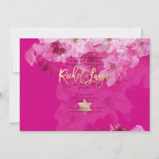 PixDezines Floral Watercolor Bat Mitzvah Einladung