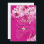 PixDezines Floral Watercolor Bat Mitzvah Einladung<br><div class="desc">PixDezines Bat Mitzvah florale digitale Aquarell von dunkelrosa Kirschblüten mit Rose goldener Stern von david. DIY für jede Veranstaltung. Mit unserem dynamischen Design können Sie alle Elemente bearbeiten. Klicken Sie auf "Anpassen", um Bilder zu bearbeiten, zu drehen und Text / Monogramm hinzuzufügen. Um mehr von unseren Blumen zu sehen, kopieren...</div>