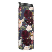 PixDezines Floral Watercolor Blush Burgund Marine Thermosbecher (Nach rechts gedreht)