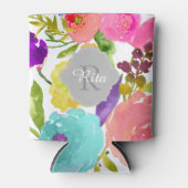 PixDezines Floral Watercolor/DIY Hintergrund Dosenkühler (Vorderseite)
