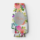 PixDezines Floral Watercolor/DIY Hintergrund Flaschenkühler (Vorderseite)