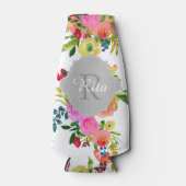 PixDezines Floral Watercolor/DIY Hintergrund Flaschenkühler (Vorderseite)