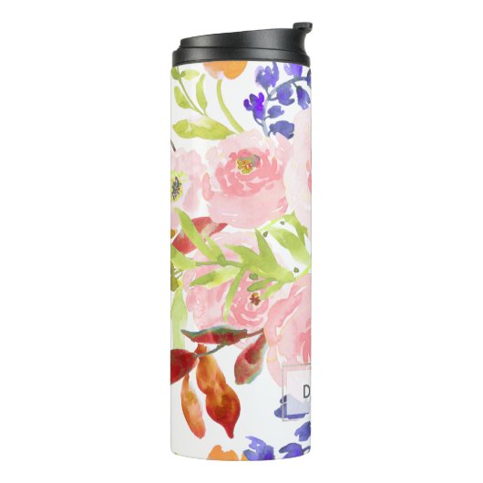 PixDezines Floral Watercolor/DIY Hintergrund Thermosbecher (Nach links gedreht)