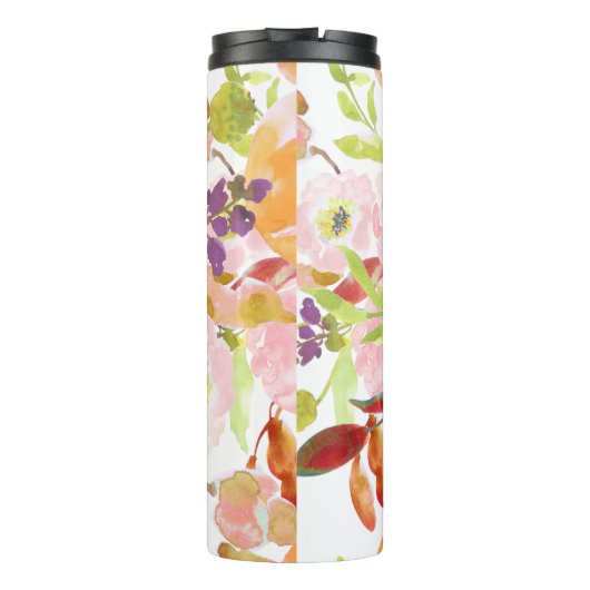 PixDezines Floral Watercolor/DIY Hintergrund Thermosbecher (Rückseite)