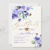 PixDezines Floral Watercolor Graduation Party Einladung (Vorderseite)