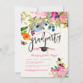 PixDezines Floral Watercolor Graduation Party Einladung (Vorderseite)