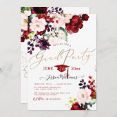 PixDezines Floral Watercolor Graduation Party Invi Einladung (Vorne/Hinten)