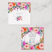 PixDezines Floral Watercolor/Spring Bouquet Quadratische Visitenkarte (Vorne/Hinten)