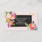 PixDezines Floral Watercolor/Spring Bouquet Visitenkarte (Rückseite)