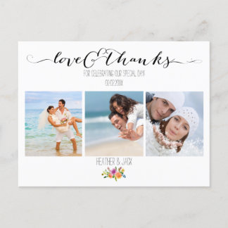 PixDezines Floral Wedding Vielen Dank Postkarte