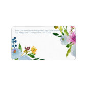 PixDezines florale Wasserfarbe/ranunculus/blau Adressaufkleber (Vorne)