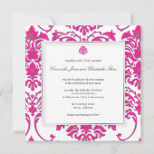 PixDezines FLORENTIUS DAMASK/HOT PINK Einladung (Rückseite)