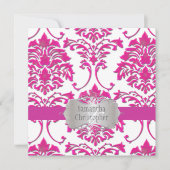 PixDezines FLORENTIUS DAMASK/HOT PINK Einladung (Vorderseite)