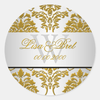 PixDezines florentius Damask/Imitate metallisch Runder Aufkleber