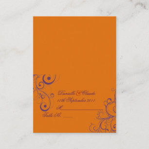 PixDezines Flourish Swirls Tischkarten/Orange Platzkarte