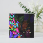 PixDezines Fluttering By/Neon Farbe/DIY Hintergrun Einladung (Stehend Vorderseite)