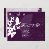 PixDezines Fluttering durch UAWG, benutzerdefinier RSVP Karte (Vorne/Hinten)