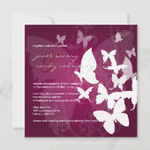 PixDezines Fluttering von... Schmetterlinge weiß/p Einladung (Rückseite)