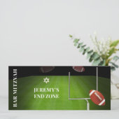 ✡ PixDezines FOOTBALL END ZONE BAR MITZVAH Einladung (Stehend Vorderseite)