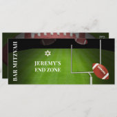 ✡ PixDezines FOOTBALL END ZONE BAR MITZVAH Einladung (Vorne/Hinten)