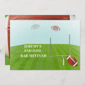 ✡ PixDezines FOOTBALL END ZONE BAR MITZVAH Einladung (Vorne/Hinten)