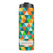 PixDezines Forest Green Geometric/Triangle Thermosbecher (Vorderseite)