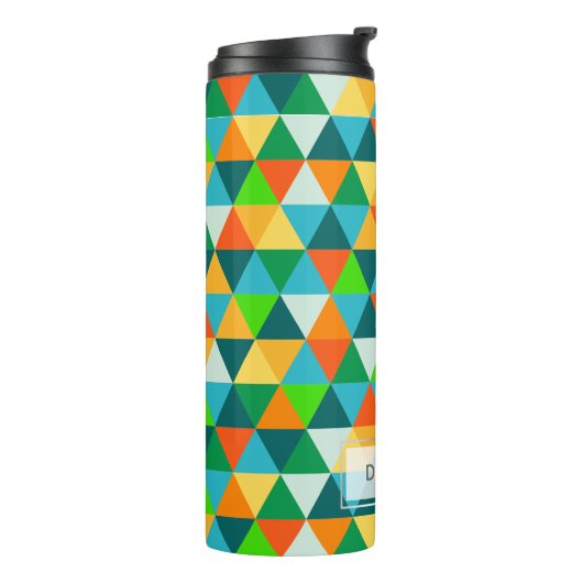 PixDezines Forest Green Geometric/Triangle Thermosbecher (Nach links gedreht)