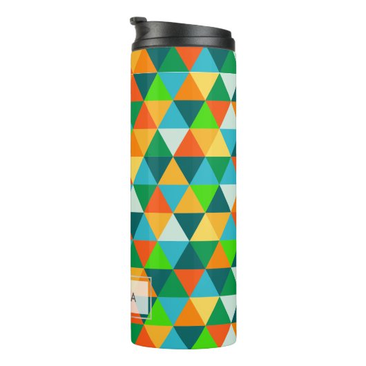 PixDezines Forest Green Geometric/Triangle Thermosbecher (Nach rechts gedreht)
