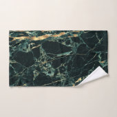 PixDezines FOREST GREEN MARBLE+IMITATS GOLD VEINS Badhandtuch Set (Handtuch)