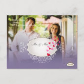 PixDezines Foto+Pfau/Save the Date Ankündigungspostkarte (Rückseite)