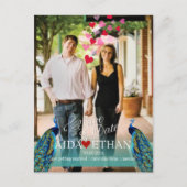 PixDezines Foto+Pfau/Save the Date Ankündigungspostkarte (Vorderseite)