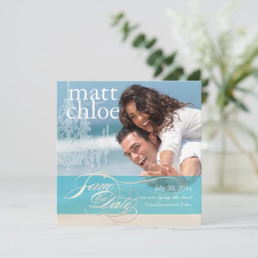 PixDezines-Foto Retten Datum, benutzerdefinierte F Save The Date (Stehend Vorderseite)