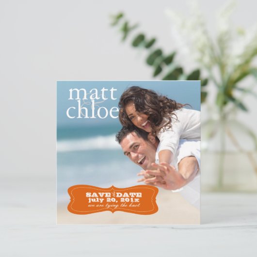 PixDezines-Foto Retten Datum, benutzerdefinierte F Save The Date (Stehend Vorderseite)