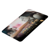 PixDezines Foto rettete unser Datums-/Goldpinselsk Magnet (Linke Seite)