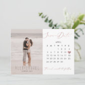 PixDezines Foto Save the Date Kalender Rose Gold Einladung (Stehend Vorderseite)
