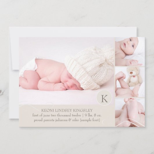 PixDezines Foto-Vorlage Geburtsankündigung Ankündigung (Vorderseite)