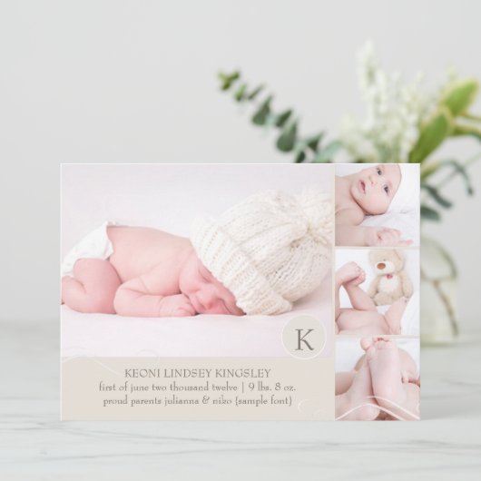 PixDezines Foto-Vorlage Geburtsankündigung Ankündigung (Stehend Vorderseite)