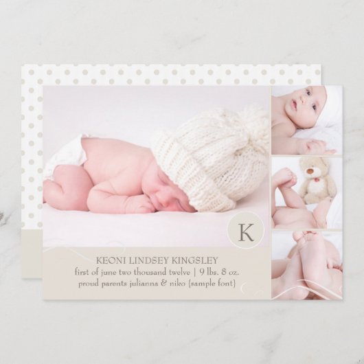 PixDezines Foto-Vorlage Geburtsankündigung Ankündigung (Vorne/Hinten)