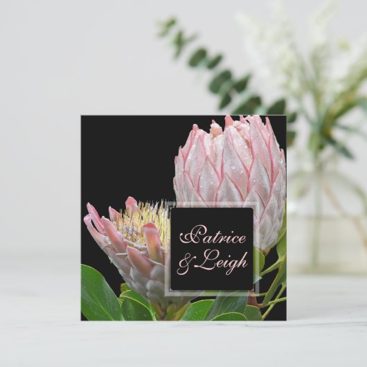 PixDezines frischen rosa maui Königlicher Tee Einladung (Stehend Vorderseite)