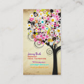 PixDezines Frühjahrsblüten/Baumtrimmer, die in Ind Visitenkarte (Rückseite)