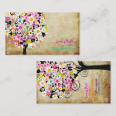PixDezines Frühjahrsblüten/Baumtrimmer, die in Ind Visitenkarte (Vorne/Hinten)